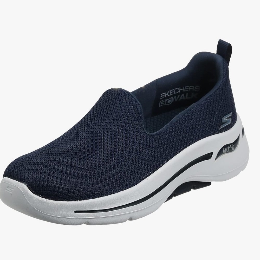 Skechers Navy Go Walk Arch Fit Slip-Ons - Picture 2 of 8